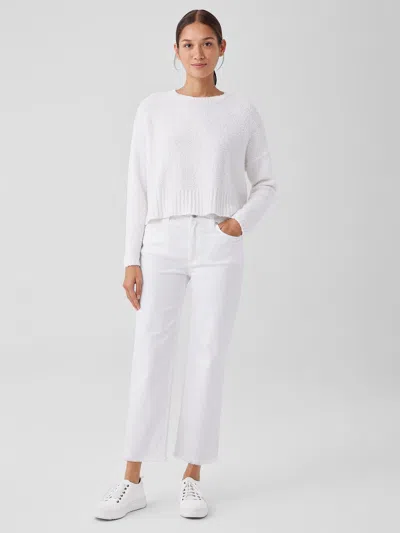 Eileen Fisher Organic Cotton Denim Straight Jean In White
