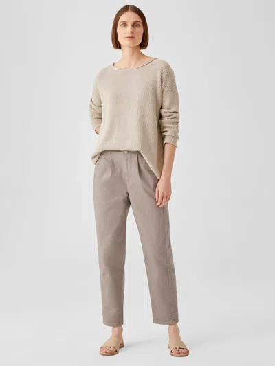 Eileen Fisher Organic Cotton Denim Tapered Pant In Neutral