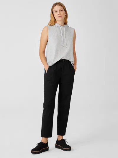 Eileen Fisher Organic Cotton Denim Tapered Pant In Black