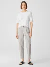 Eileen Fisher Organic Cotton Denim Tapered Pant In Gray