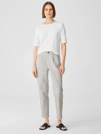 Eileen Fisher Organic Cotton Denim Tapered Pant In White