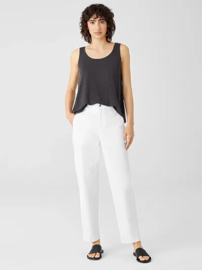 Eileen Fisher Organic Cotton Denim Tapered Pant In White