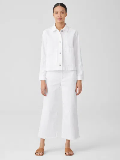 Eileen Fisher Organic Cotton Denim Wide-leg Jean In White