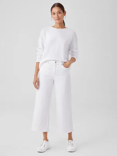 Eileen Fisher Organic Cotton Denim Wide-leg Jean In White