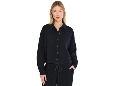 Eileen Fisher Organic Cotton Doubleweave Dolman Sleeve Jacket Women's Jacket Black: Xl, Cotton/elastane In Blue