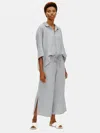 Eileen Fisher Organic Cotton Doubleweave Wide-leg Pant In Gray