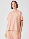 Eileen Fisher Organic Cotton Easy Jersey Crew Neck Tee In Pattern