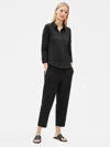 Eileen Fisher Organic Cotton Easy Jersey Shirt In Black