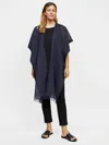 Eileen Fisher Organic Cotton Embroidered Serape In Blue