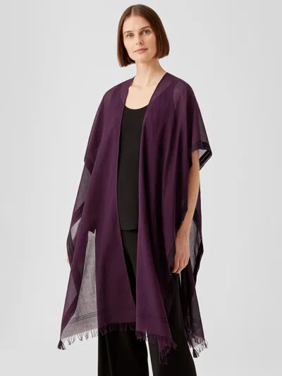 Eileen Fisher Organic Cotton Embroidered Serape In Purple