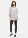 Eileen Fisher Organic Cotton Flannel Twill Shirt In Gray