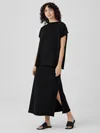 Eileen Fisher Organic Cotton French Terry A-line Skirt In Black