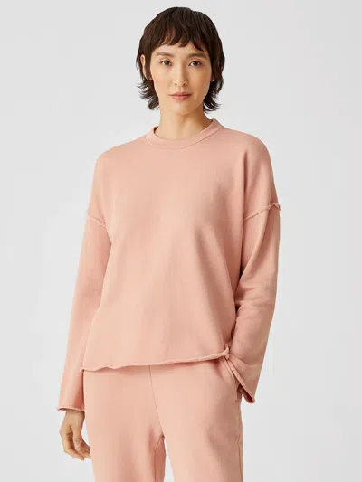 Eileen Fisher Organic Cotton French Terry Box-top In Brown