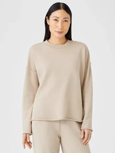 Eileen Fisher Organic Cotton French Terry Box-top In Neutral