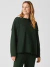 Eileen Fisher Organic Cotton French Terry Box-top In Green