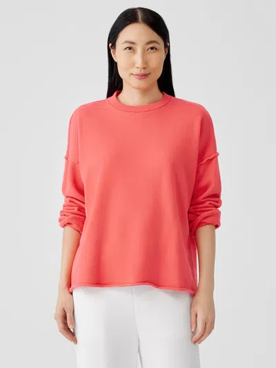 Eileen Fisher Organic Cotton French Terry Box-top In Pink