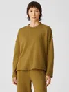 Eileen Fisher Organic Cotton French Terry Box-top In Green