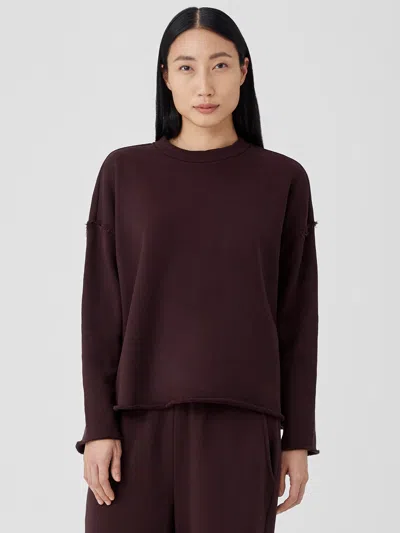 Eileen Fisher Organic Cotton French Terry Box-top In Purple