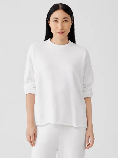 Eileen Fisher Organic Cotton French Terry Box-top In White