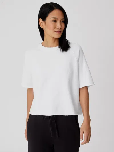 Eileen Fisher Organic Cotton French Terry Box-top In White