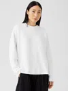 Eileen Fisher Organic Cotton French Terry Box-top In White