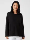 Eileen Fisher Organic Cotton French Terry Boxy Tunic In Black