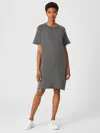 Eileen Fisher Organic Cotton French Terry Dress In Gray