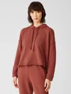 Eileen Fisher Organic Cotton French Terry Hooded Top In Pink
