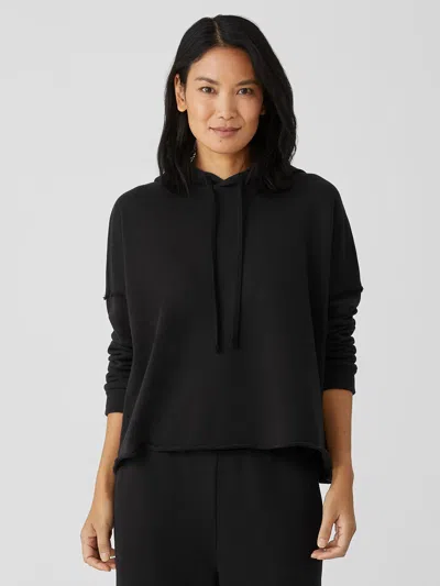 EILEEN FISHER ORGANIC COTTON FRENCH TERRY HOODED TOP