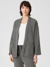 Eileen Fisher Organic Cotton French Terry Jacket In Gray