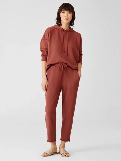 Eileen Fisher Organic Cotton French Terry Jogger Pant In Brown