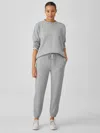 Eileen Fisher Organic Cotton French Terry Jogger Pant In Gray