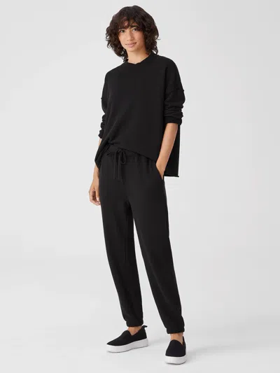 Eileen Fisher Organic Cotton French Terry Jogger Pant In Black