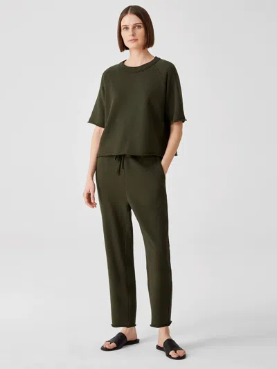 Eileen Fisher Organic Cotton French Terry Jogger Pant In Green