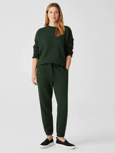 Eileen Fisher Organic Cotton French Terry Jogger Pant In Green