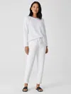 Eileen Fisher Organic Cotton French Terry Jogger Pant In White