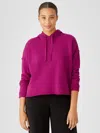 Eileen Fisher Organic Cotton French Terry Short Hoodie In Pink
