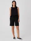 Eileen Fisher Organic Cotton French Terry Shorts In Black