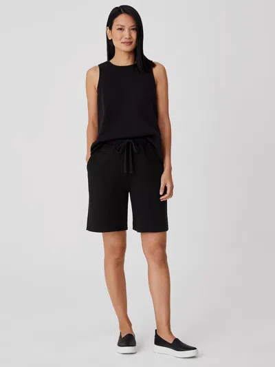 Eileen Fisher Organic Cotton French Terry Shorts In Black