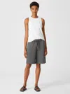 Eileen Fisher Organic Cotton French Terry Shorts In Gray