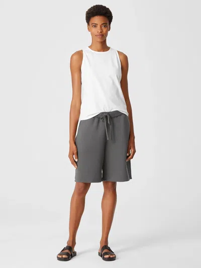 Eileen Fisher Organic Cotton French Terry Shorts In Gray