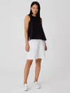 Eileen Fisher Organic Cotton French Terry Shorts In White