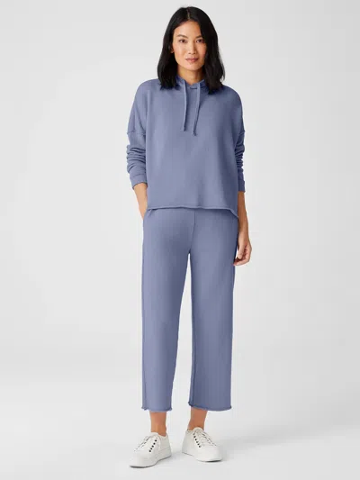 Eileen Fisher Organic Cotton French Terry Straight Pant In Blue