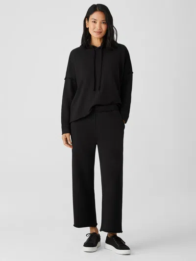Eileen Fisher Organic Cotton French Terry Straight Pant In Black