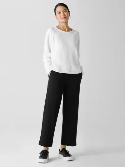 Eileen Fisher Organic Cotton French Terry Straight Pant In Black