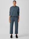 Eileen Fisher Organic Cotton French Terry Straight Pant In Blue