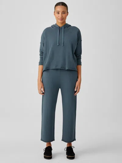 Eileen Fisher Organic Cotton French Terry Straight Pant In Green