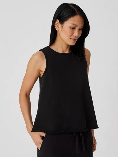 Eileen Fisher Organic Cotton French Terry Tank In Black