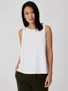 Eileen Fisher Organic Cotton French Terry Tank In White