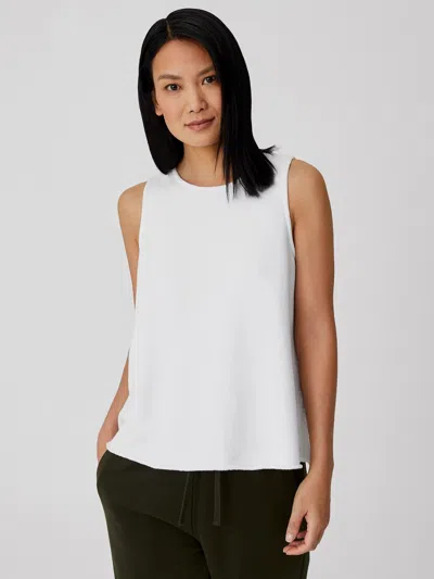 Eileen Fisher Organic Cotton French Terry Tank In White